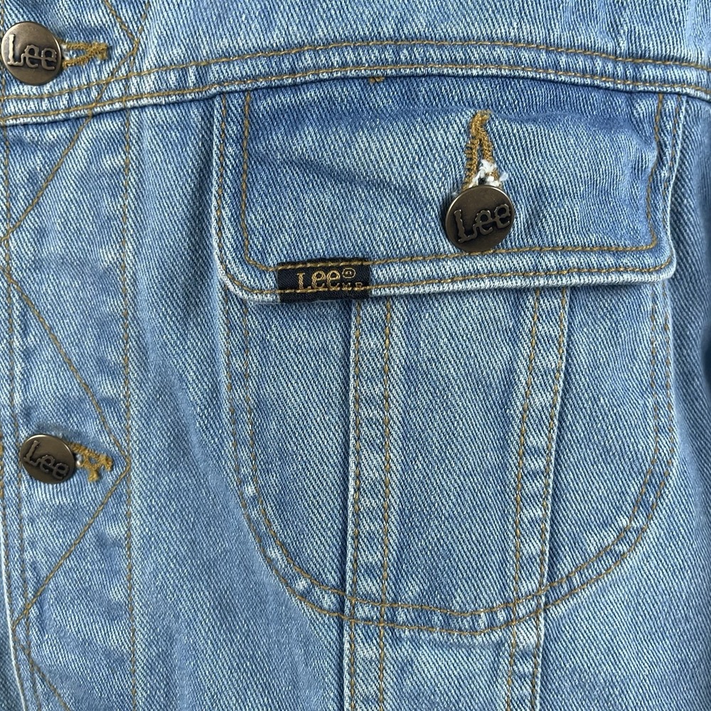 Vintage 90s Lee Trucker Denim Blue Jean Jacket Men's Large - Picture 4 of 12